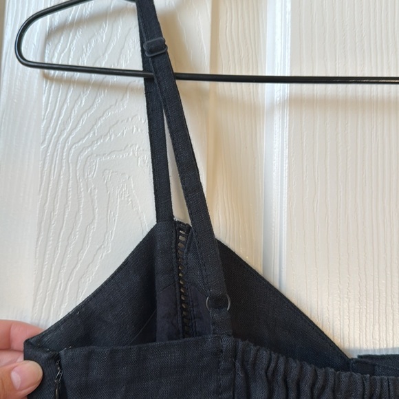 NWOT Madewell Sleeveless Wide-leg Jumpsuit in 100% Linen Front button Black Sz 2 - Picture 14 of 16